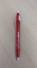 Red/White Click Pen w/White Full Logo (Eaches)