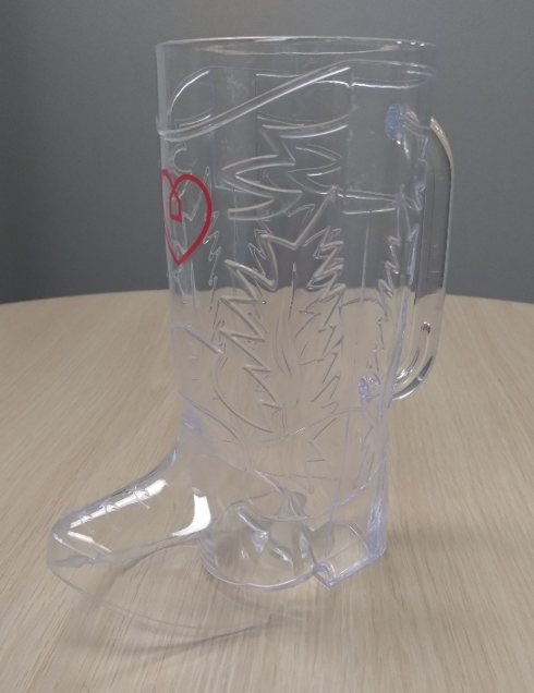 PaceMate 17 oz Clear Plastic Cowboy Boot Mug (Eaches)