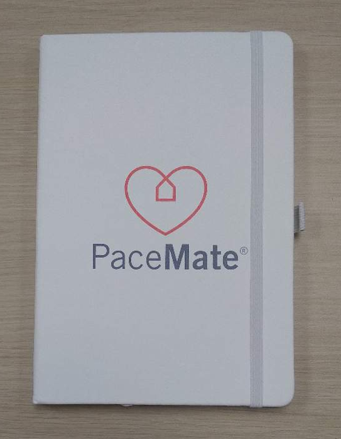 PaceMate White Journal Notebook - w/Logo (Eaches)