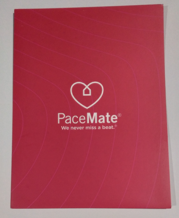PaceMate Red Pocket-Folders w/logo (We never miss a beat) on front (Eaches)