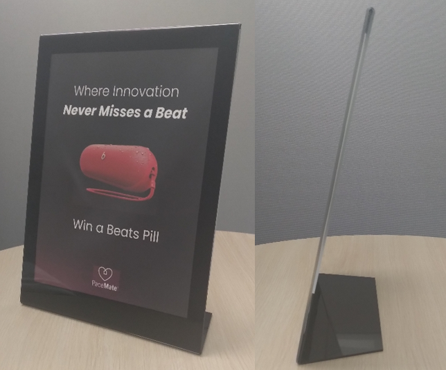 PaceMate - 8.5 x 11 SIGN (Where Innovation Never Misses A Beat - Win a Beats Pill) in Black/Clear Acrylic Frame (Eaches)